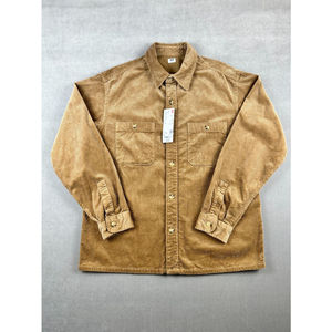 UNIQLO Corduroy Work LONG SLEEVE Shirt BROWN Mens SIZE Medium - NWT